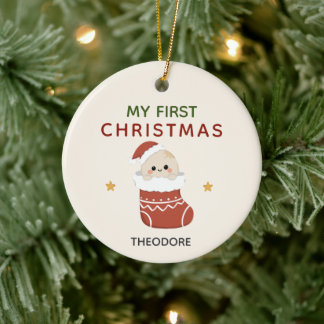Min första jul lilla ägg prydnad julgransprydnad keramik