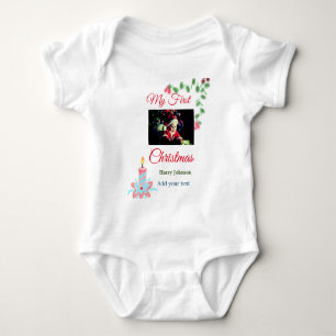Min första jul ljusstake lägg till barnets foto na t shirt