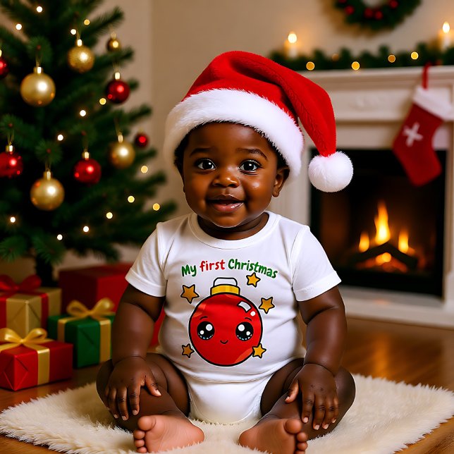 🎄 min första jul med Julgran bauble T Shirt (🎄My 1st Christmas with Christmas tree bauble Baby Bodysuit)