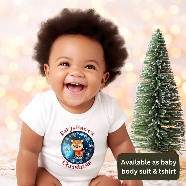 Min första jul med namn söt renare bleu t shirt (Skapare uppladdad)