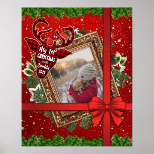Min första jul med rött foto från Guld Ram Poster