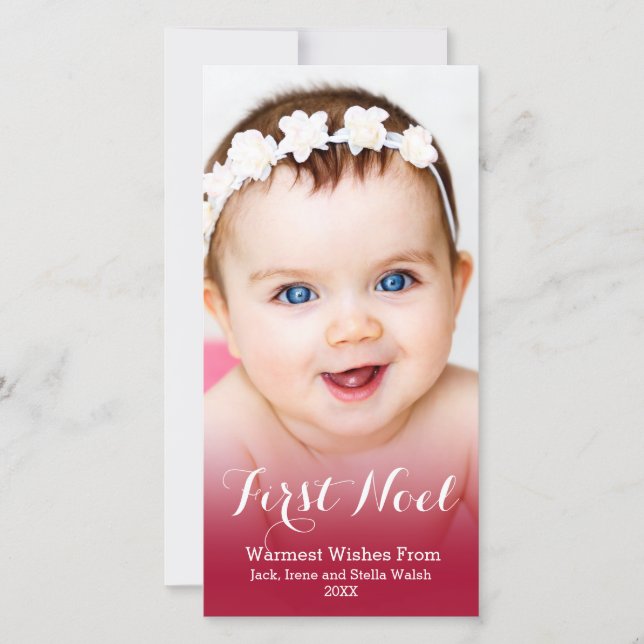 Min första jul moderna foto julkort (Framsida)
