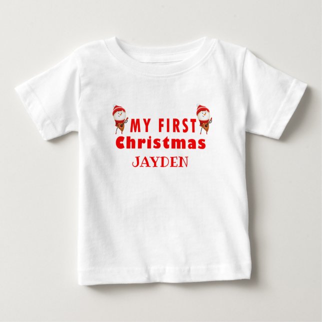 Min första jul | Namn Boy T Shirt (Framsida)
