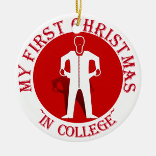 Min första jul på college julgransprydnad keramik
