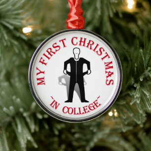 Min första jul på college julgransprydnad metall