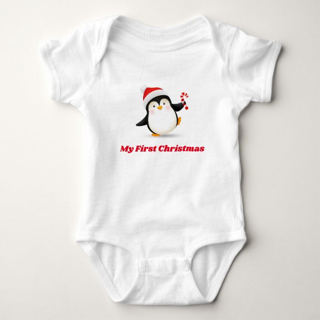 Min Första Jul Pingvin T Shirt (Framsida)