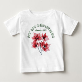 Min första jul Poinsettia - Baby Namn T Shirt
