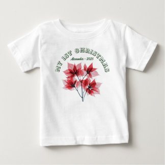 Min första jul Poinsettia - Baby Namn T Shirt