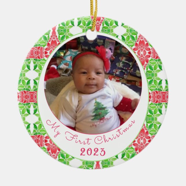Min första jul-prydnad Träd Julgransprydnad Keramik (Framsidan)