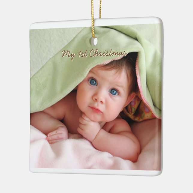 Min första jul Rand Tiny Tee Photo Ornament (Vänster)