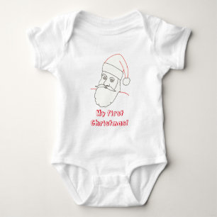Min första jul, Santa Outline Shirt för Baby T