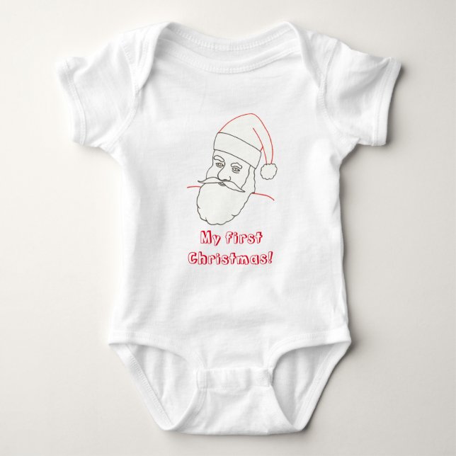Min första jul, Santa Outline Shirt för Baby T Shirt (Framsida)