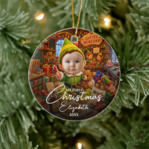 Min första jul Santas lilla hjälpare Foto