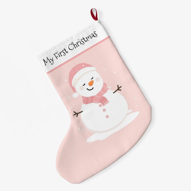 Min första jul Snögubbe Stor Julstrumpa (Baksidan (Hängande))