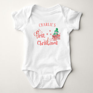 Min första jul snömannen med presenter t shirt