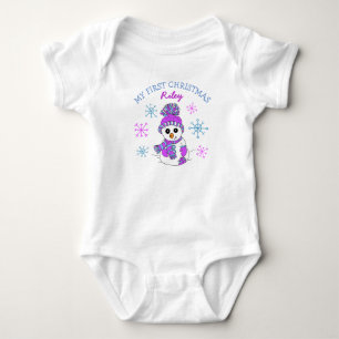 Min Första Jul Snömannen Snöflingor Baby Tröja