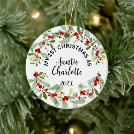 Min första jul som Auntie, Foto, Personlig Julgransprydnad Keramik
