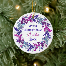 Min första jul som Auntie Year Lila WAN Julgransprydnad Keramik