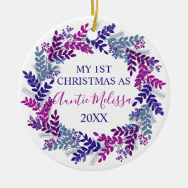 Min första jul som Auntie Year Lila WAN Julgransprydnad Keramik