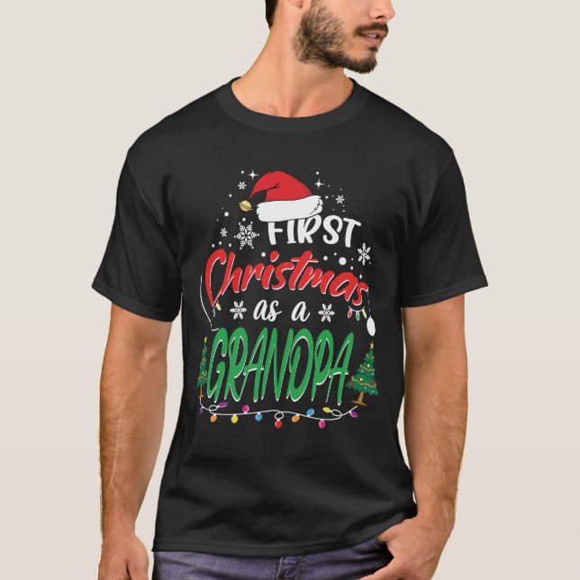 Min första jul som en morfar, nya farfar t shirt (Framsida)