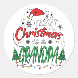 Min första jul som en morfar. runt klistermärke