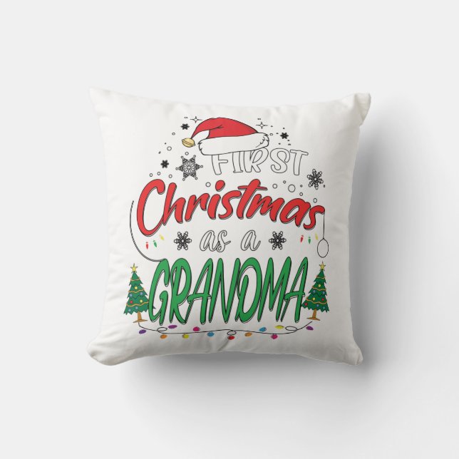 Min första jul som en mormor. kudde (Framsida)
