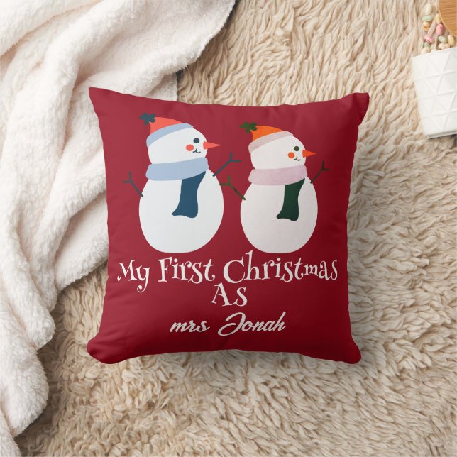 Min första jul som herr och fru nygifta kudde (Filt)