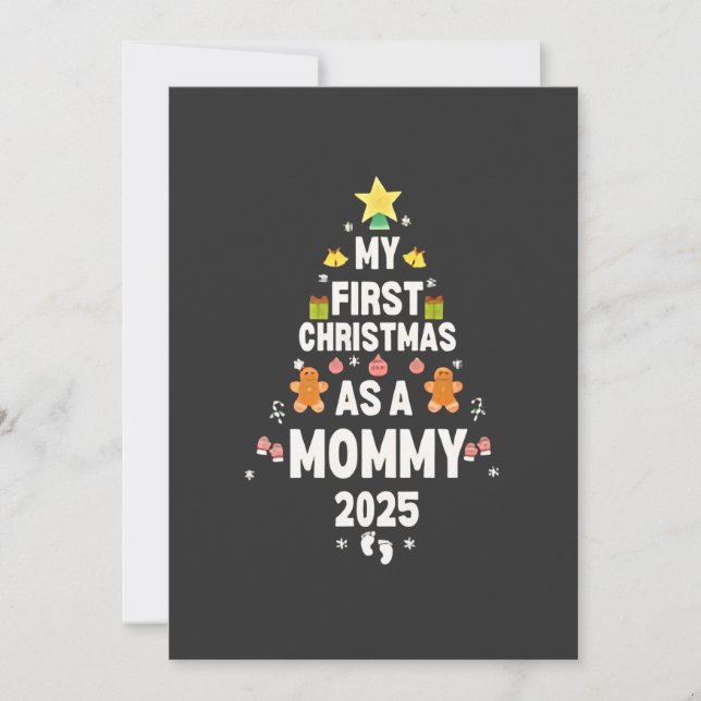 Min första jul som mamma 2025 Xmas Inbjudningar (Framsida)
