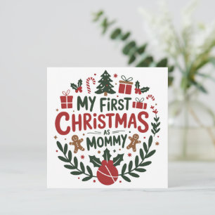 Min första jul som mamma familjen matchande mamma julkort