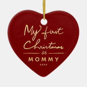 Min första jul som mammababyfotoet julgransprydnad keramik