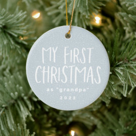 Min första jul som morpas personlig foto julgransprydnad keramik