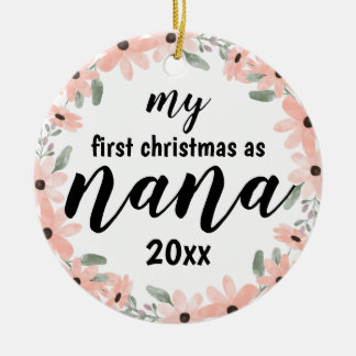 Min första jul som Nana-Anpassadet Julgransprydnad Keramik