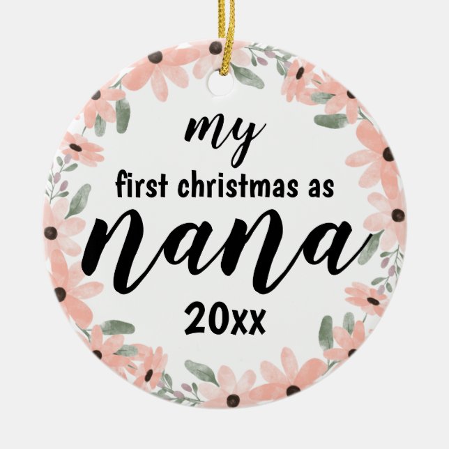 Min första jul som Nana-Anpassadet Julgransprydnad Keramik (Framsidan)