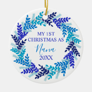 Min första jul som Nana Elegant Blue Wandeans Julgransprydnad Keramik