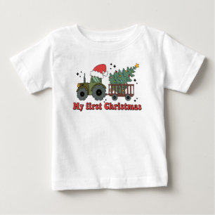 Min första jul söta farmtraktor t shirt