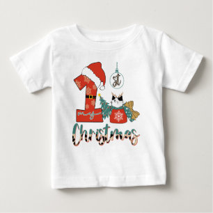 Min första jul söta katt t shirt