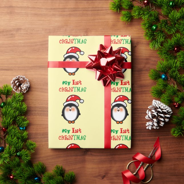 Min första jul söta pingvin presentpapper (Julgåva)