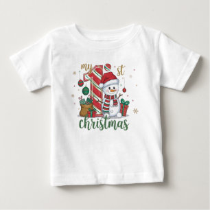 Min första jul söta snöman t shirt