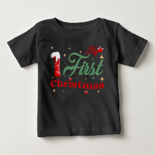 Min första jul svarta babyfint tröja i jersey
