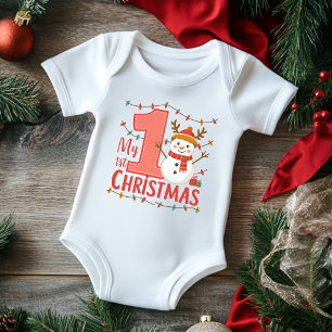 Min första jul typografi Söt snöman T Shirt