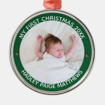 Min första jul vita personliga barnfoto