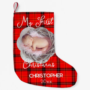 Min första julafton Land Vintage Cute Baby Liten Julstrumpa