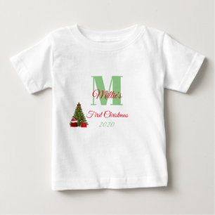 Min första julafton Red Träd Editable Grönt T Shirt