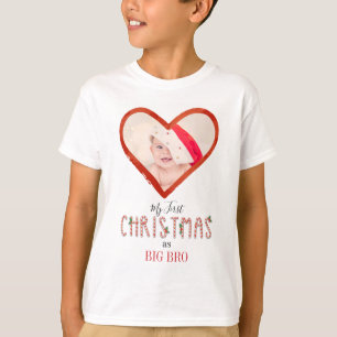 Min första julbroder Kärlek Heart Baby Photo T Shirt
