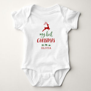 Min första juldräkt Hjort Namn Baby T Shirt