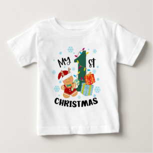 Min Första Julen Typografi Söt Pepparkaka T Shirt