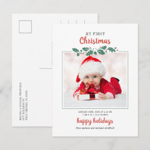 Min första julfödelsetal i Baby, Photo Hälsning Inbjudan Vykort