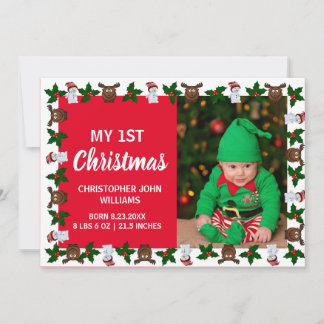 Min första julfotopapper i Nyfödd bebis Julkort