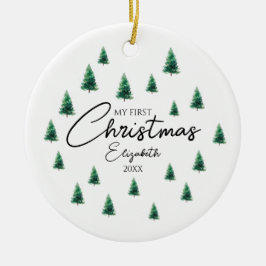 Min första julfotopatmoderna Elegant i Baby Julgransprydnad Keramik