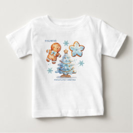 Min första julhelg Gingerbröd Boy Snowy Träd T Shirt
